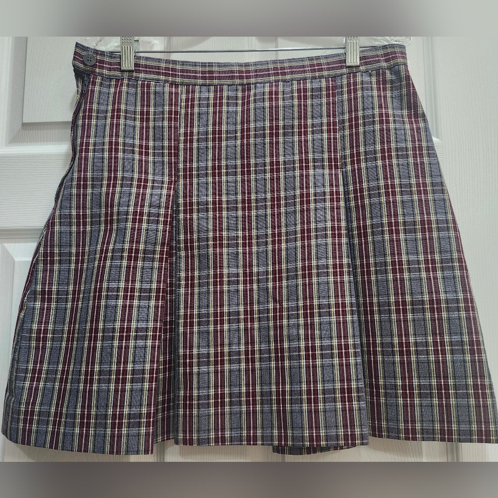 Plaid Pleated Skirt Girls Size 16 Preppy Academia